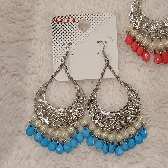 2 pairs of silver chandelier earrings - Picture 2 of 3